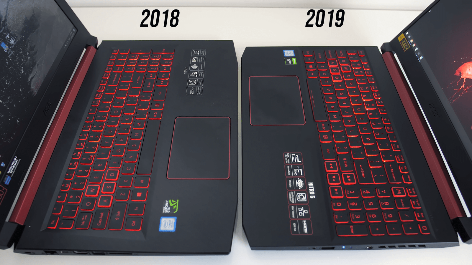 Acer Nitro 5 2019 vs 2018 Keyboard