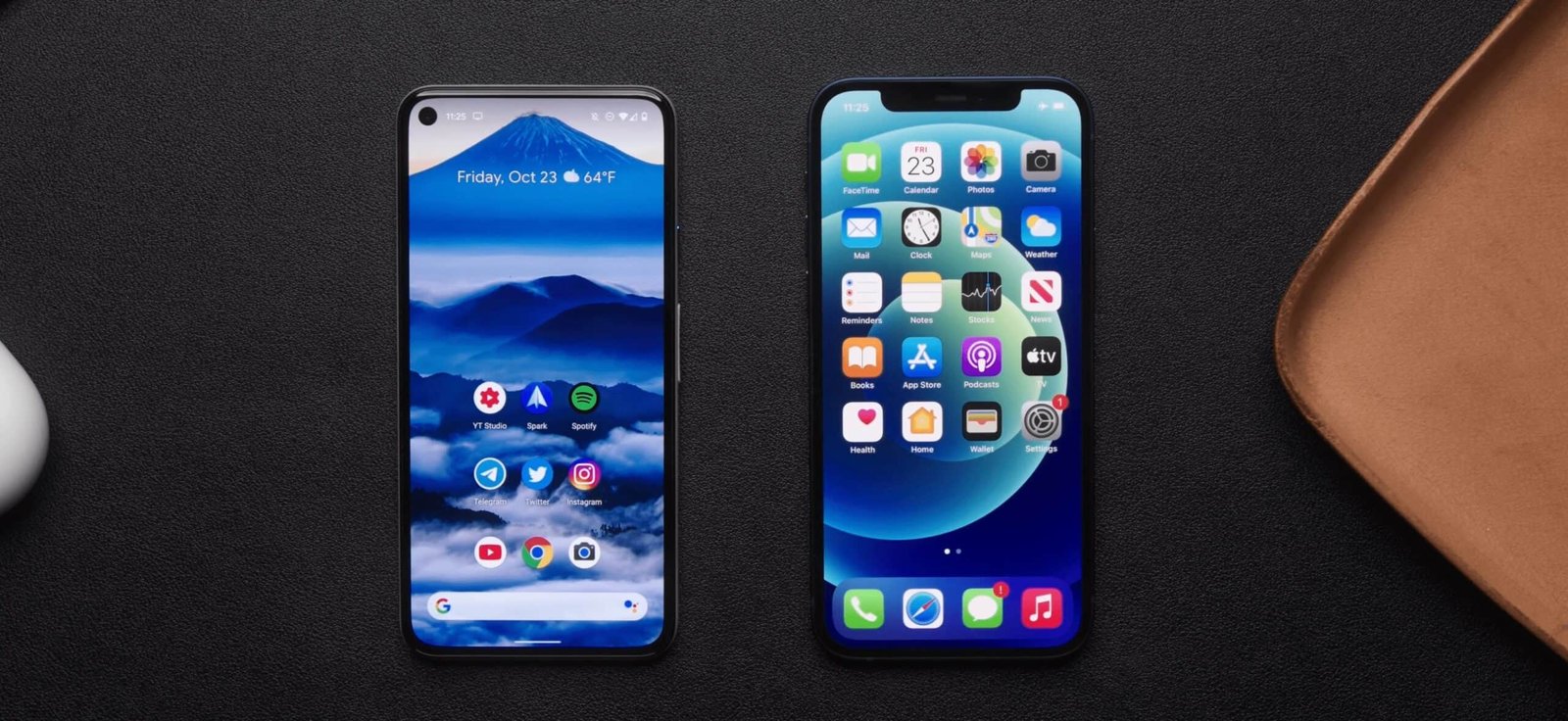 Google Pixel 5 vs iPhone 12 Screen scaled