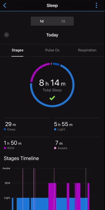 Garmin Lily Sleep app