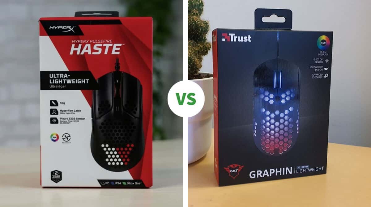 HyperX Pulsefire Haste vs Trust GXT 960 Graphin