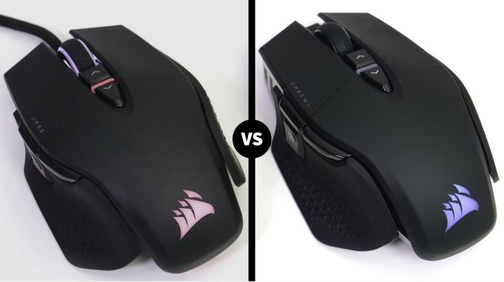 Corsair M65 RGB Ultra Wired vs Corsair M65 RGB Ultra Wireless Comparision