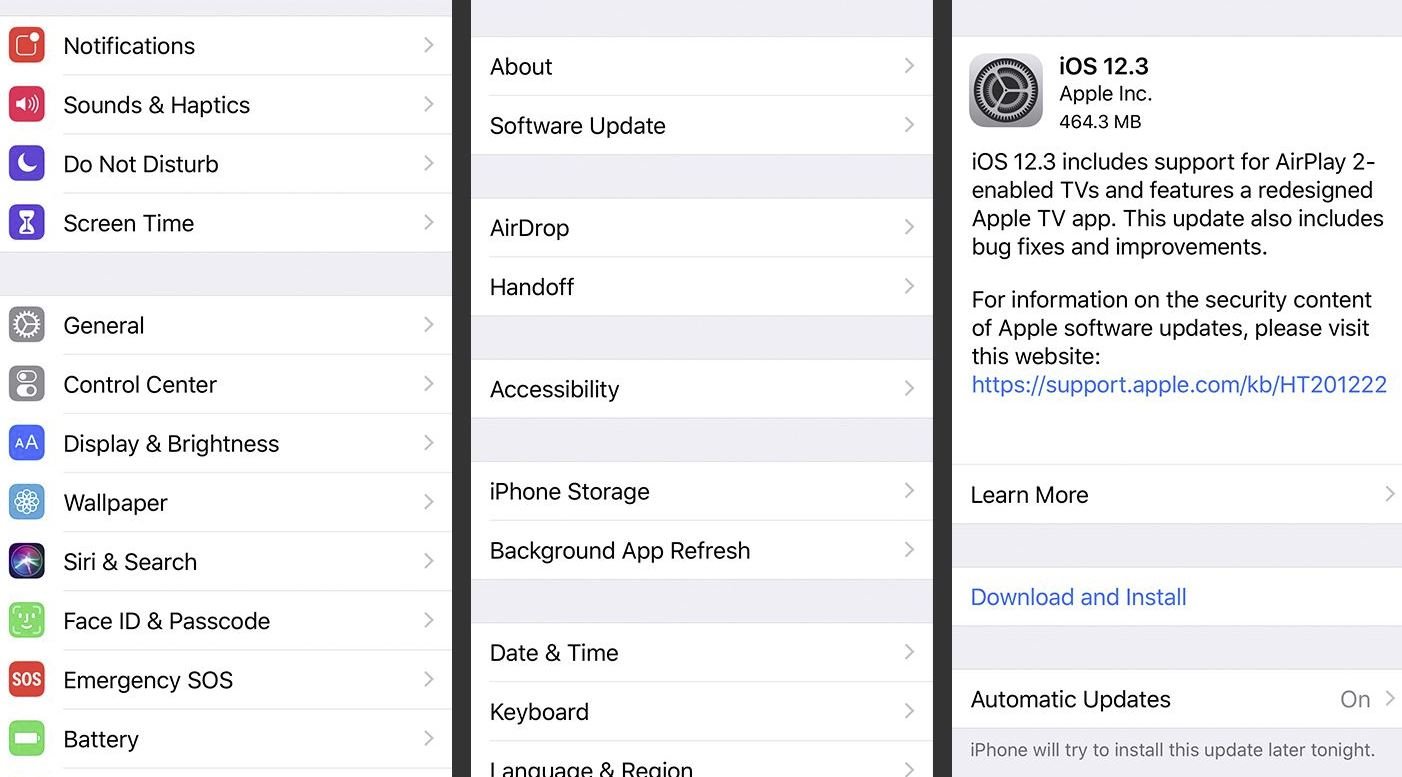 Perform a software update 1