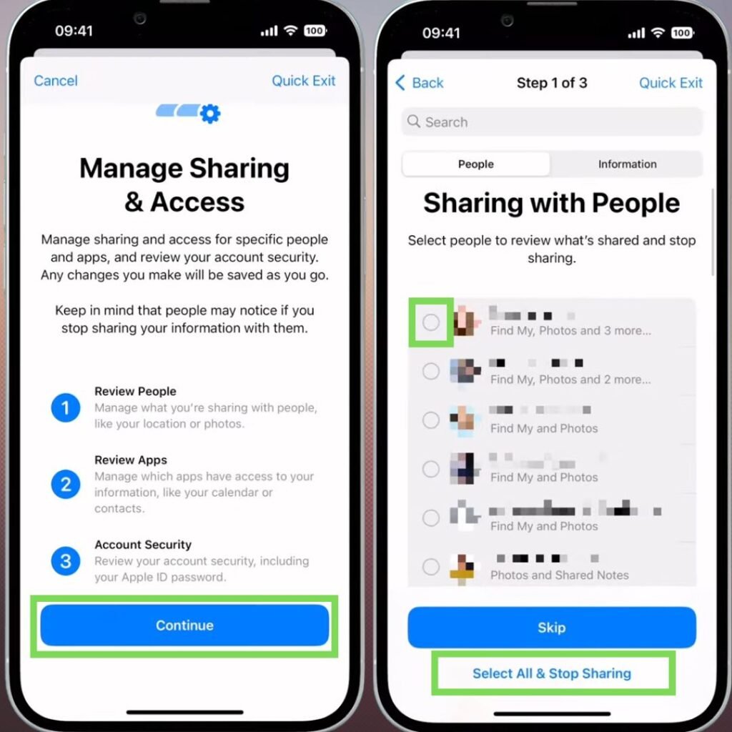 Manage sharing with people