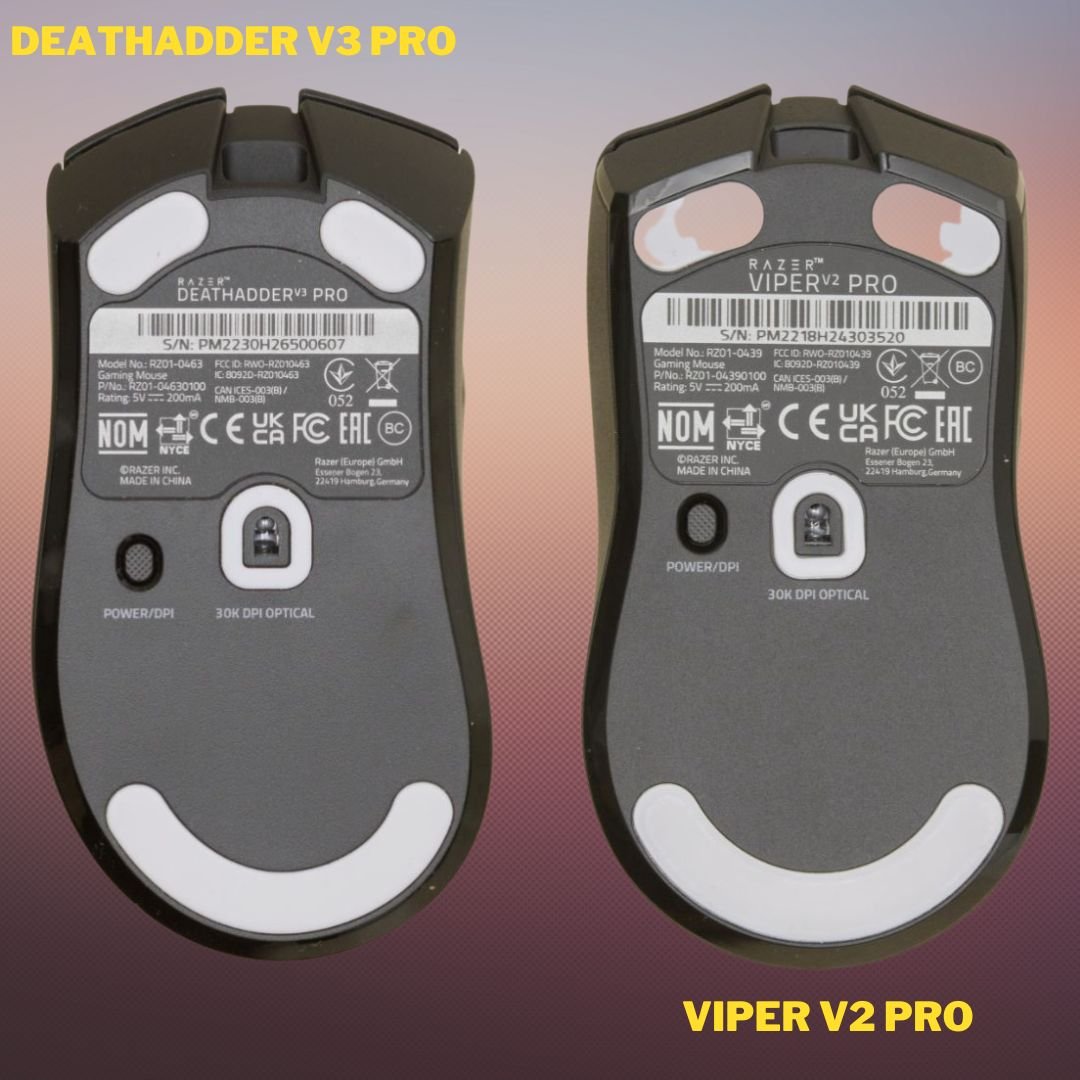 Razer DeathAdder V3 Pro vs Razer Viper V2 Pro rear