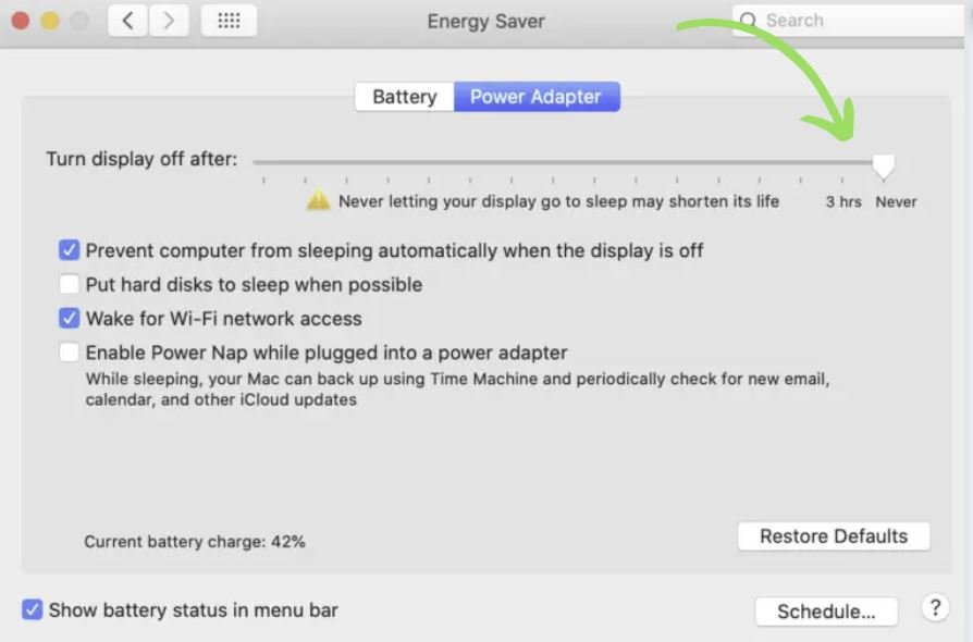 Energy saver slider