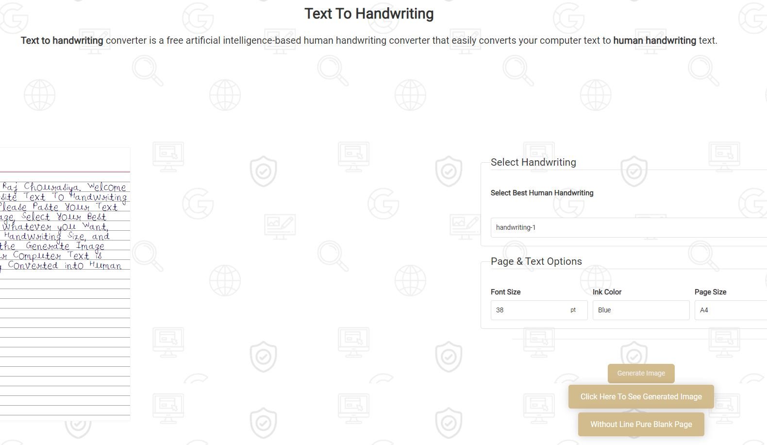 Text to Handwriting is an intriguing AI-generated website