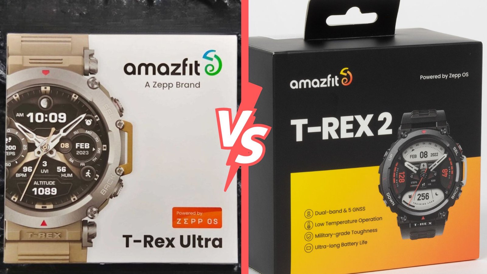Amazfit T-Rex Ultra VS Amazfit T-Rex 2 