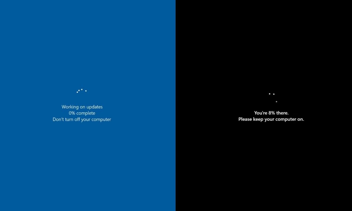 Windows 11 displays updated text using natural language to describe the update progress, providing clearer information to users